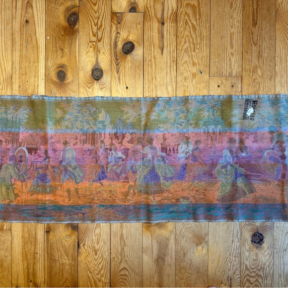 Belgium Tapestry Jardin Louis XV Motifs 2+3 ~ 20”x56” Victorian Dance Scene - Picture 6 of 15